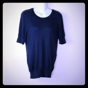 Banana Republic beaded short sleeve sweater